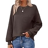 Zeagoo Women's 2026 Fall Chunky Knit Sweater Oversized Crewneck Long Sleeve Winter Cotton Pullover Sweaters Jumper Tops