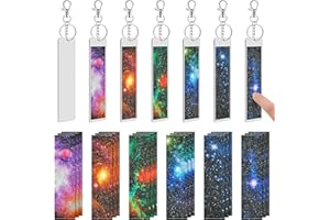 Gersoniel 42 Pcs Anxiety Sensory Stickers Kit includes 36 Fidget Textured Strips, 6 Keychain Textured Strips Tactile Rough Calm Stickers Anti Stress Textured Strips for Tension(Starry Sky Style)