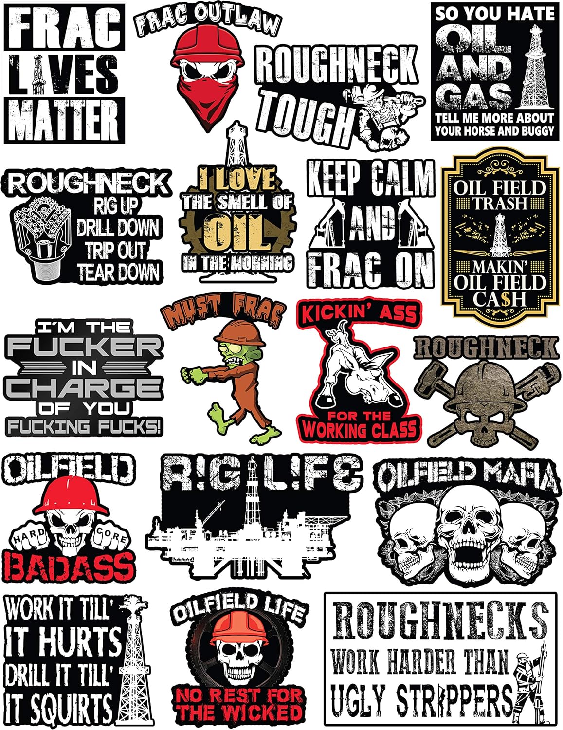 20 Oilfield Hard Hat & Tool Box Vinyl Stickers - Stickers for Adults