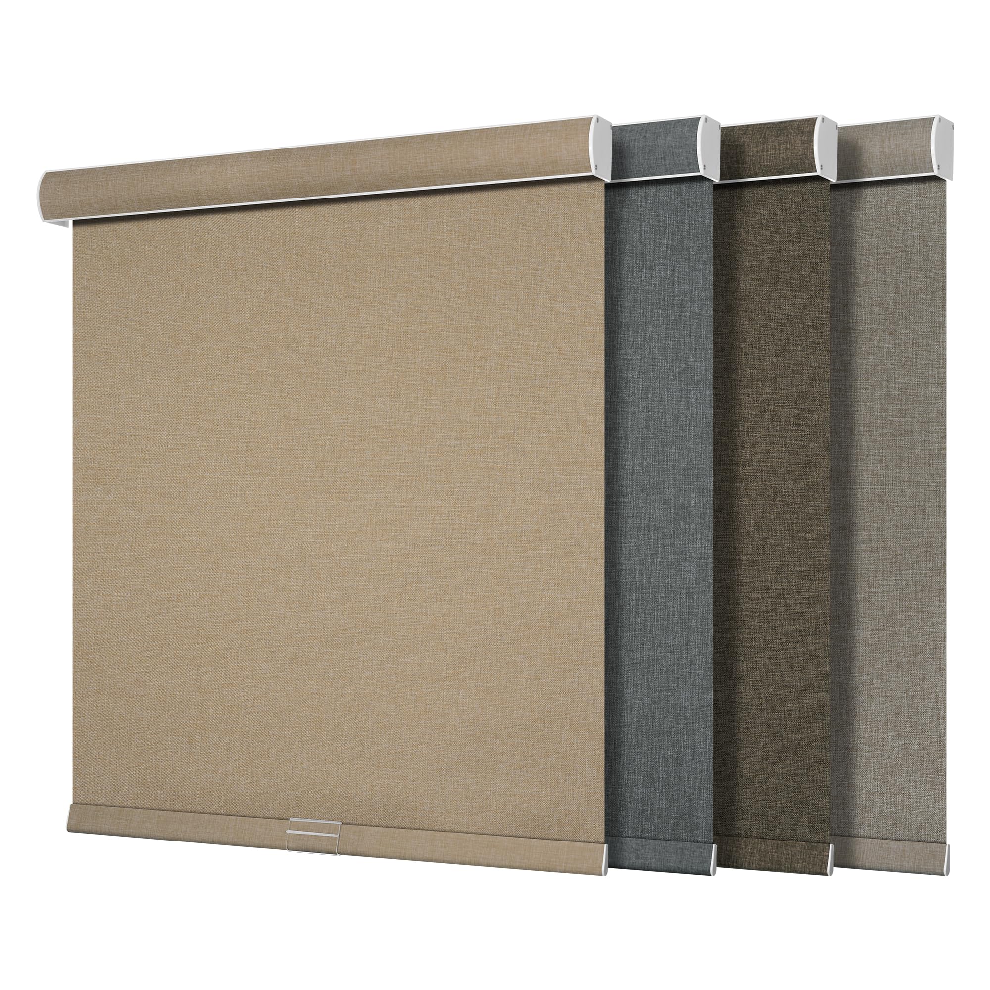 Boolegon Light Filtering Roller Shades for Windows,Cordless,Linen Fabric,Roller Blinds,Thermal Insulated Fabric UV Protection,for Home,Office,Bedroom,Door,Light Filtering-Beige,48" W x 72" H Image