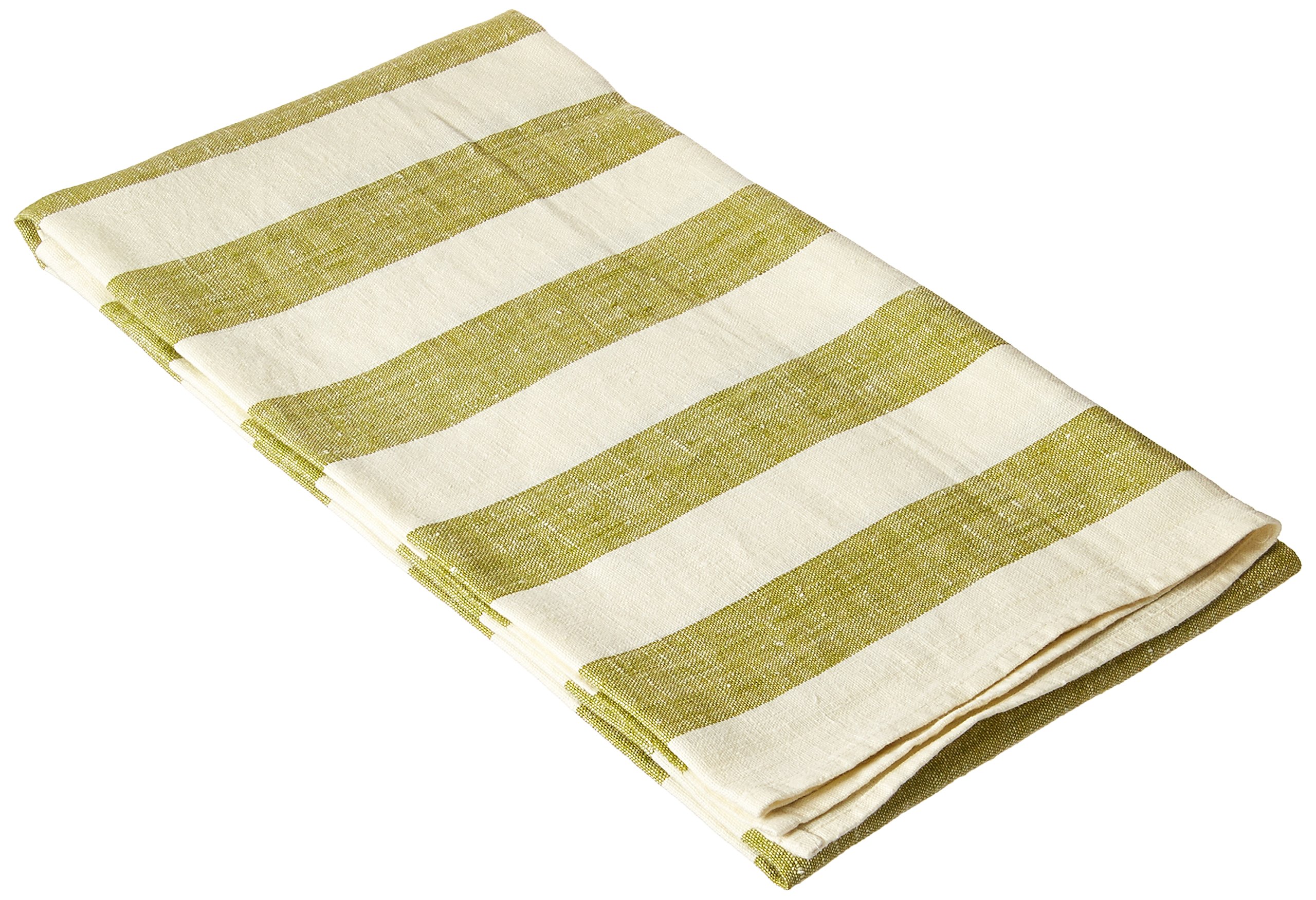 LinenMe Linen Bath Towel, 39 by 55Inch, Philippe, Green LAVORIST