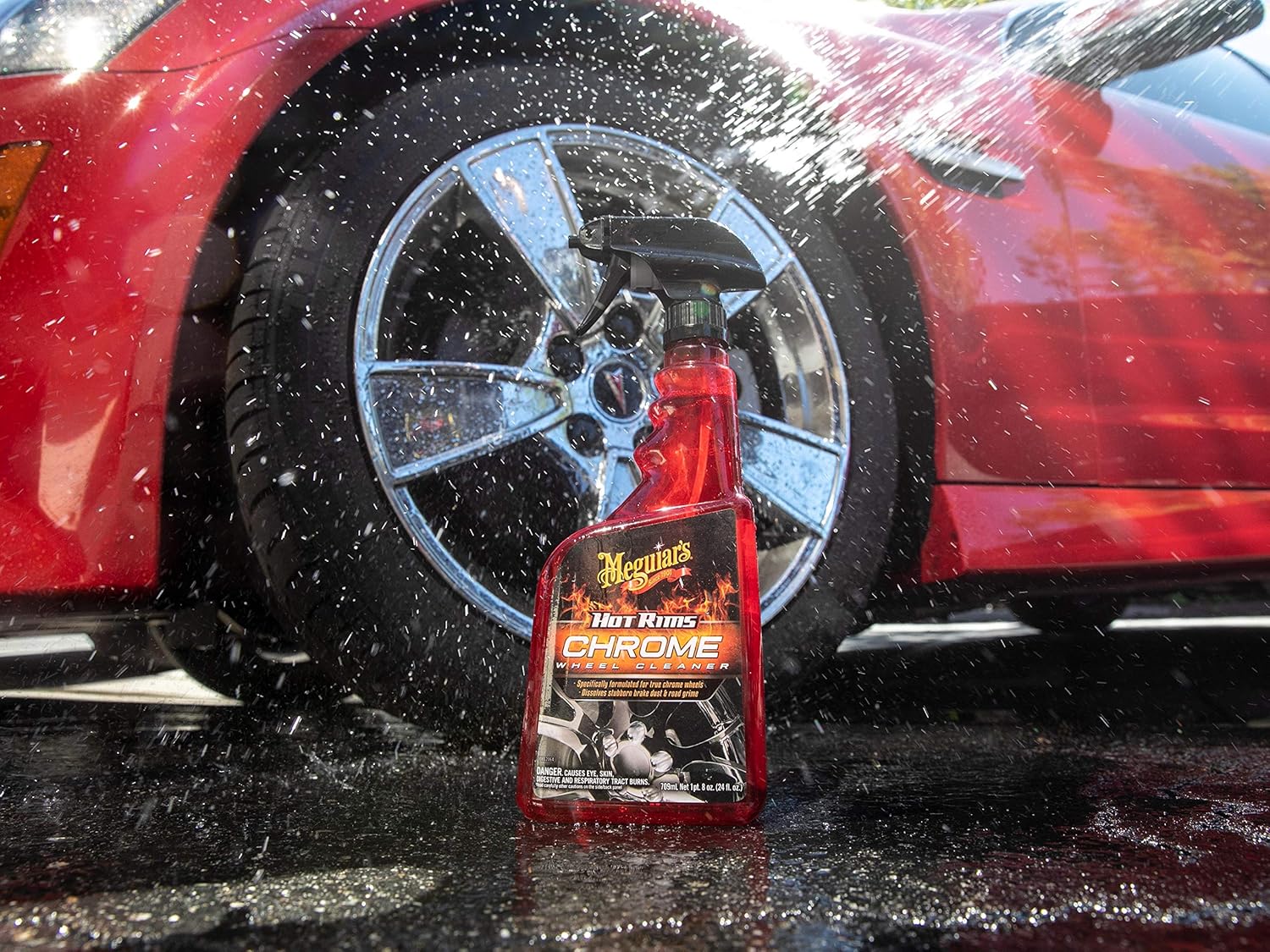 Meguiar's G19124 Hot Rims Chrome Wheel Cleaner, 24 Fluid Ounces: Automotive