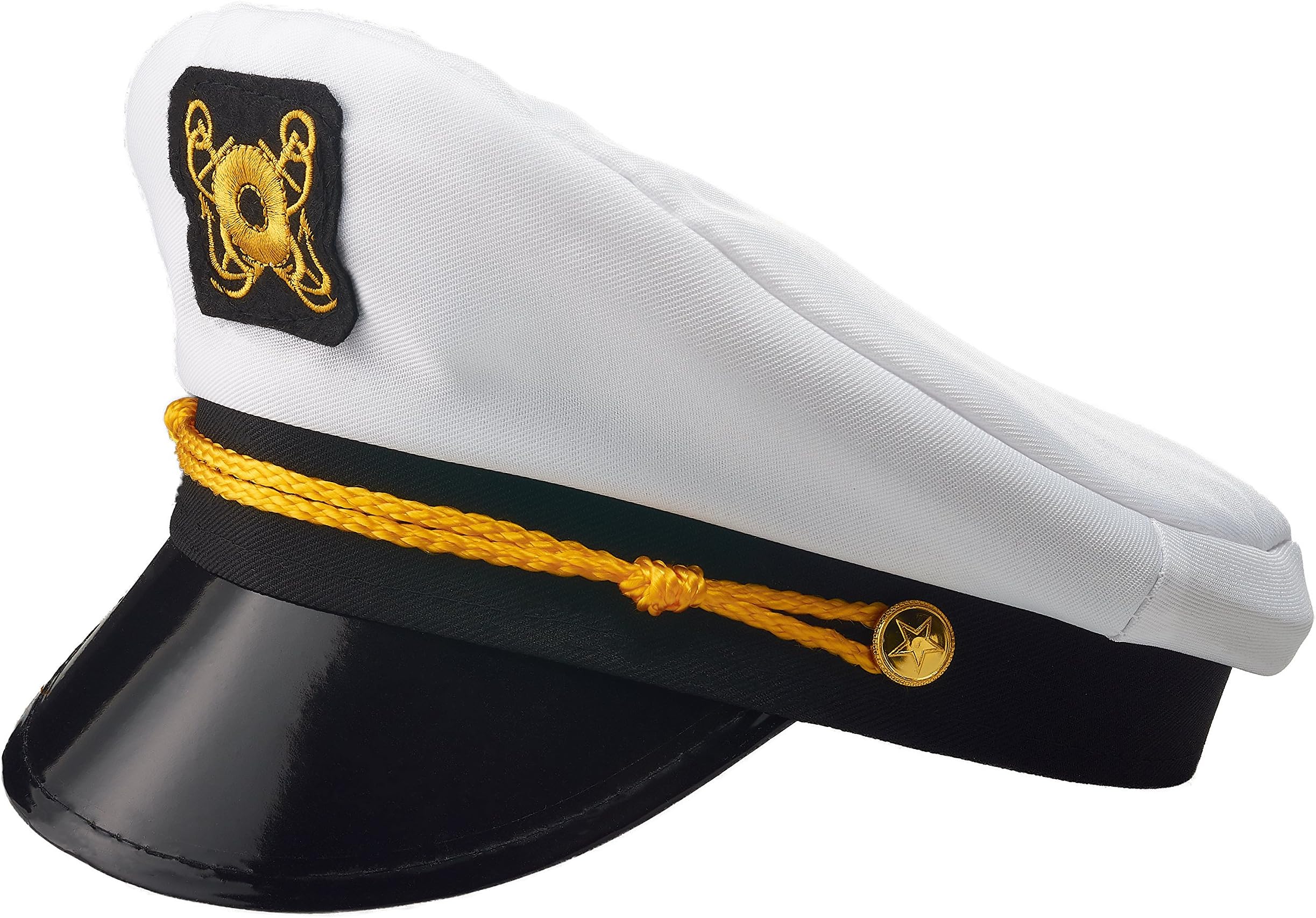 NJ Novelty - Yacht Captain Hat, Boat Sailor Ship Skipper Cap Adult Costume Accessory