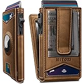 miyozi Airtag Wallet for Men Money Clip 9-Card Pop-Up Credit Card Holder with ID Window RFID Blocking Metal Case Magnetic Closure Front Pocket Wallet Gift Box | with Money Clip, Gift Boxed, Slim, RFID Blocking, Pop-up Card Case, Flip