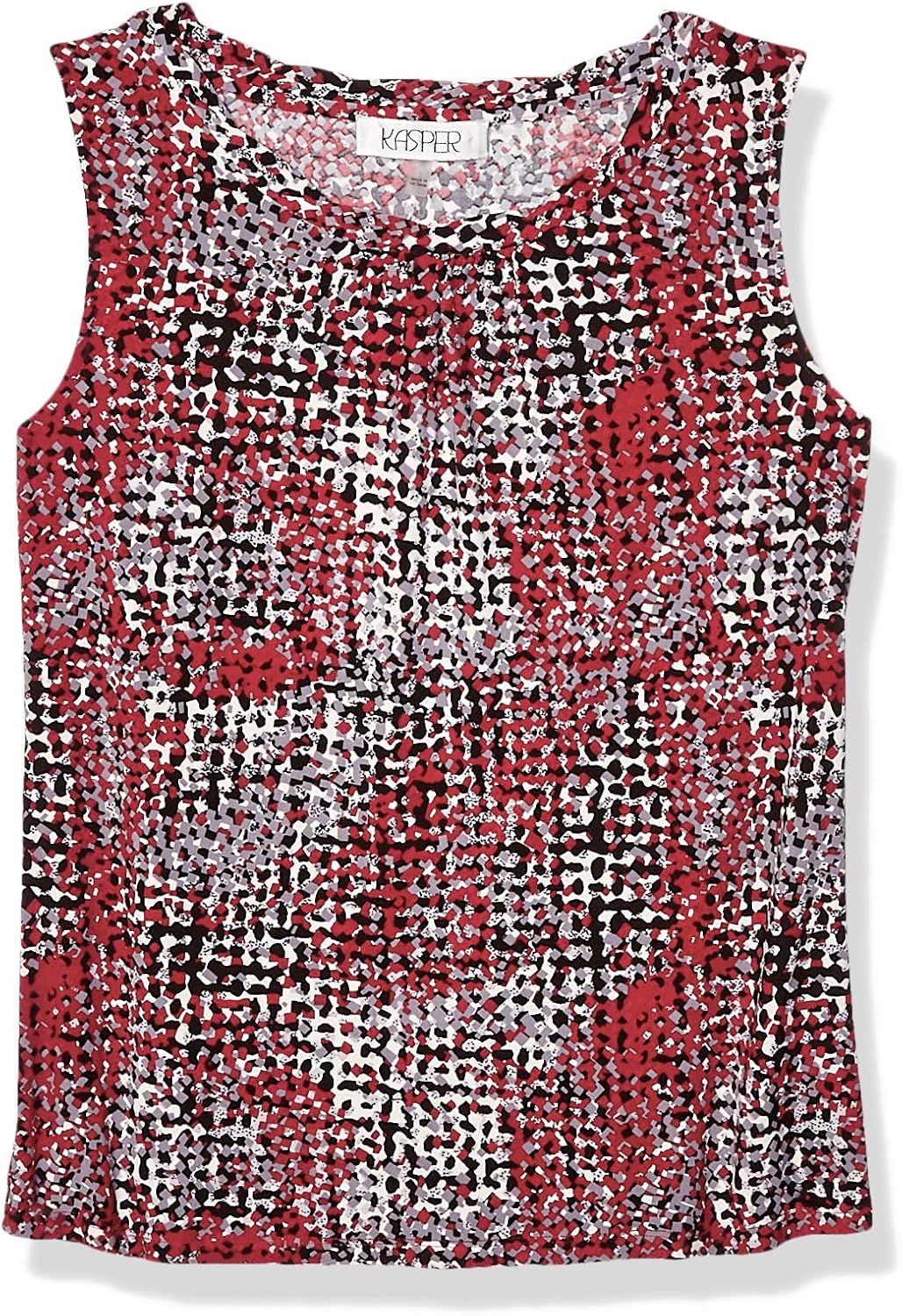 Kasper Women's Sleeveless Jewel Neck Abstract Square Printed Ity at  Women’s Clothing store