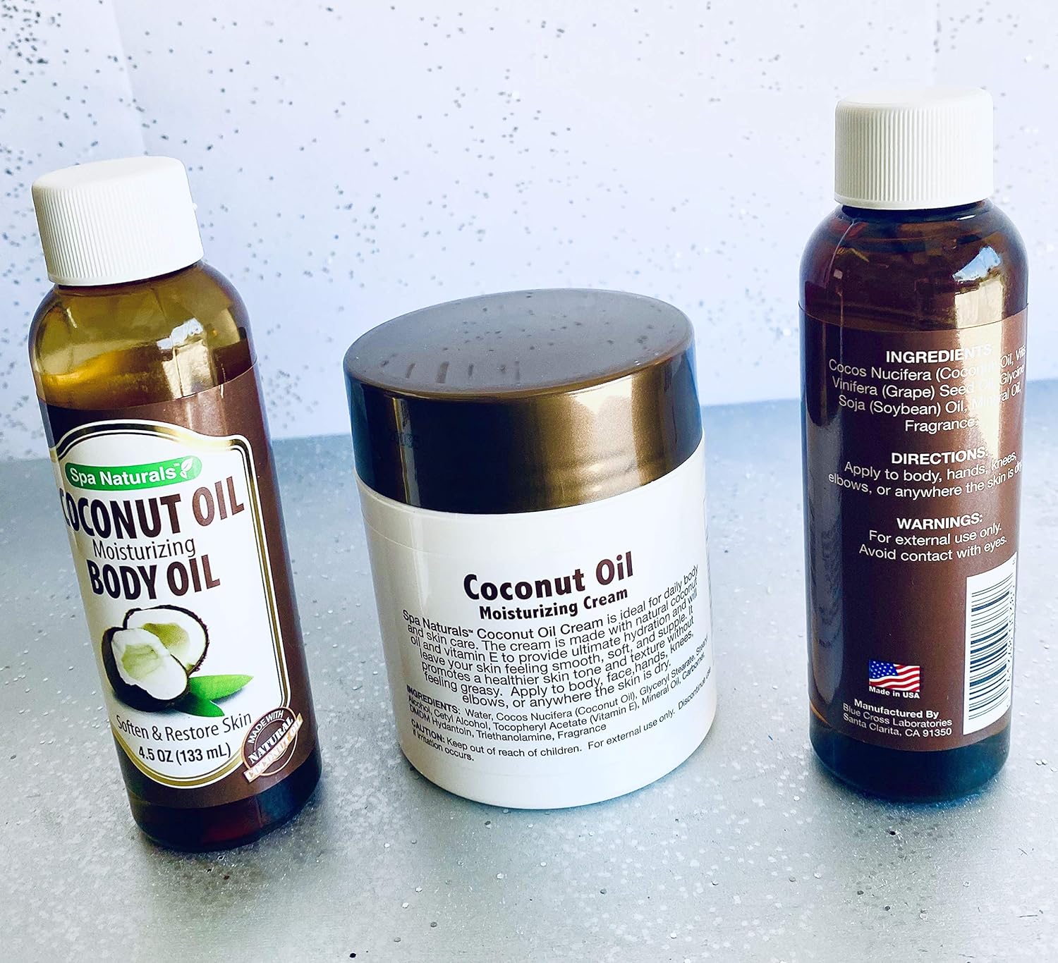 spa naturals coconut oil body oil