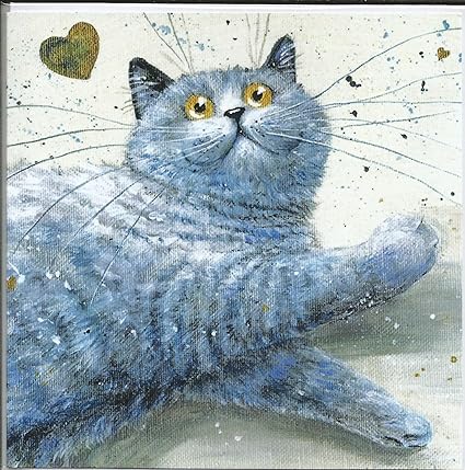 Bleu Chat Persan Et Cœurs Amour N Importe Quelle Occasion Carte De Vœux Vierges Amazon Fr Fournitures De Bureau