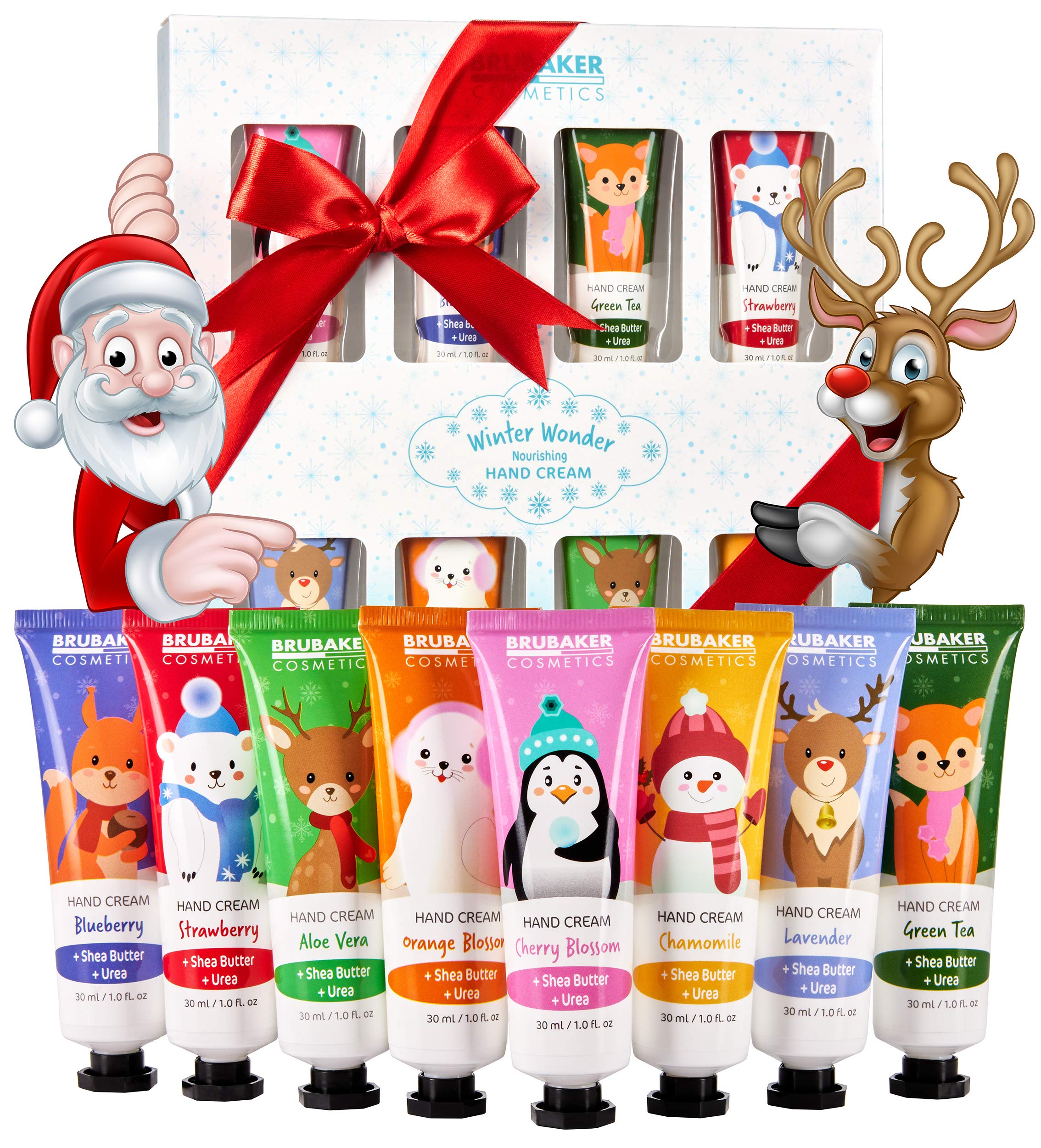 BRUBAKER Cosmetics Hand Cream Winter Wonder Gift Set 8-Piece Care Set Moisturising for Dry Hands - Moisturising Cream With Urea and Shea Butter - Christmas Care Cream