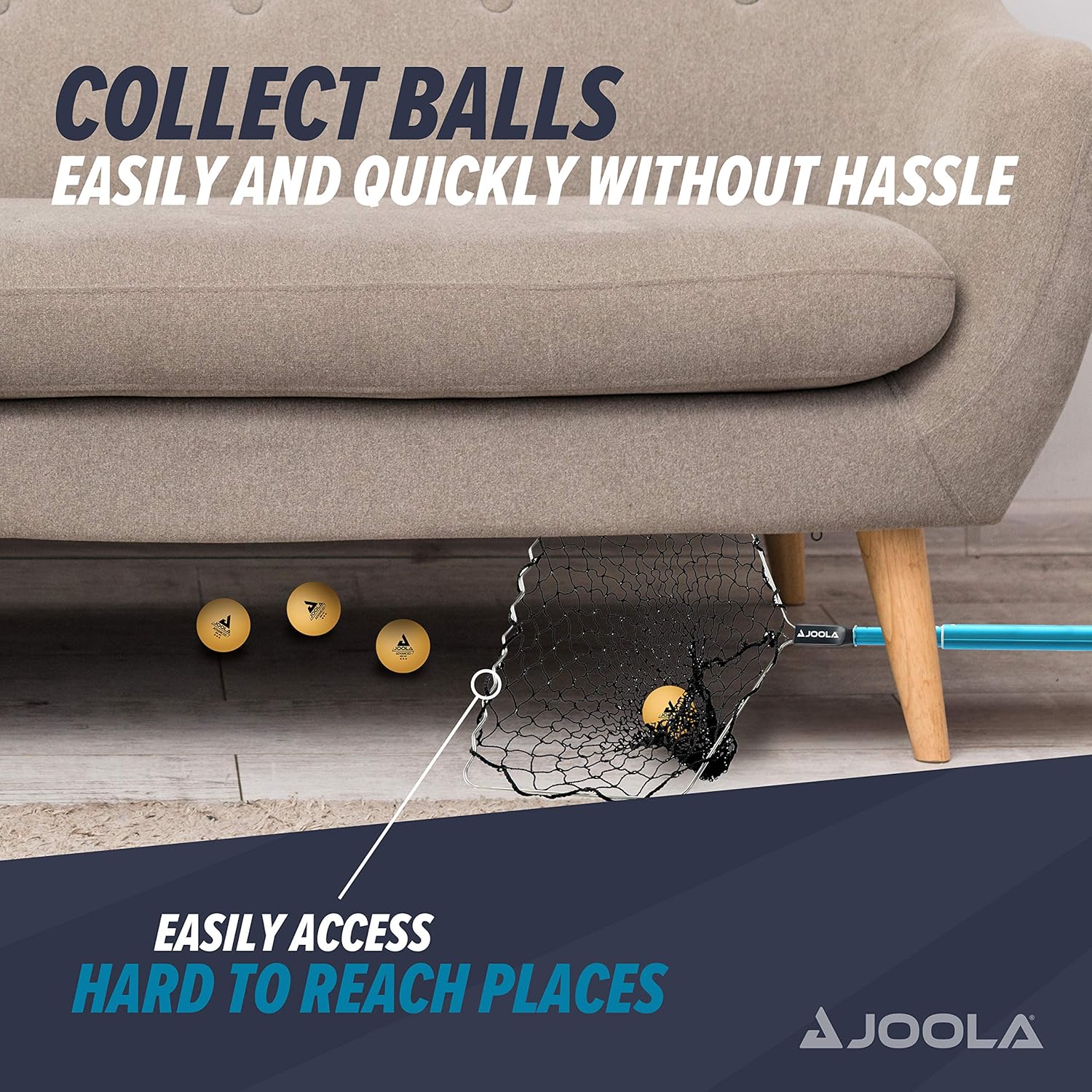 JOOLA Telescoping Table Tennis Ball Pickup Net - Holds 100 Ping Pong Balls - Ping Pong Practice Net Accessory for Table Tennis Robots, Serve or Multi-Ball Training : Sports & Outdoors