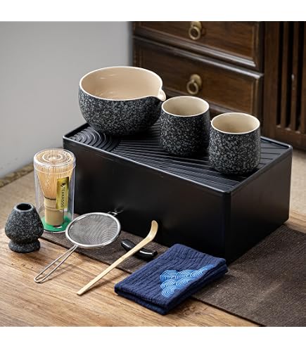 7-Piece Matcha Set - Ceramic Bowl, Bamboo Whisk, Scoop, Sifter & Holder - View #5