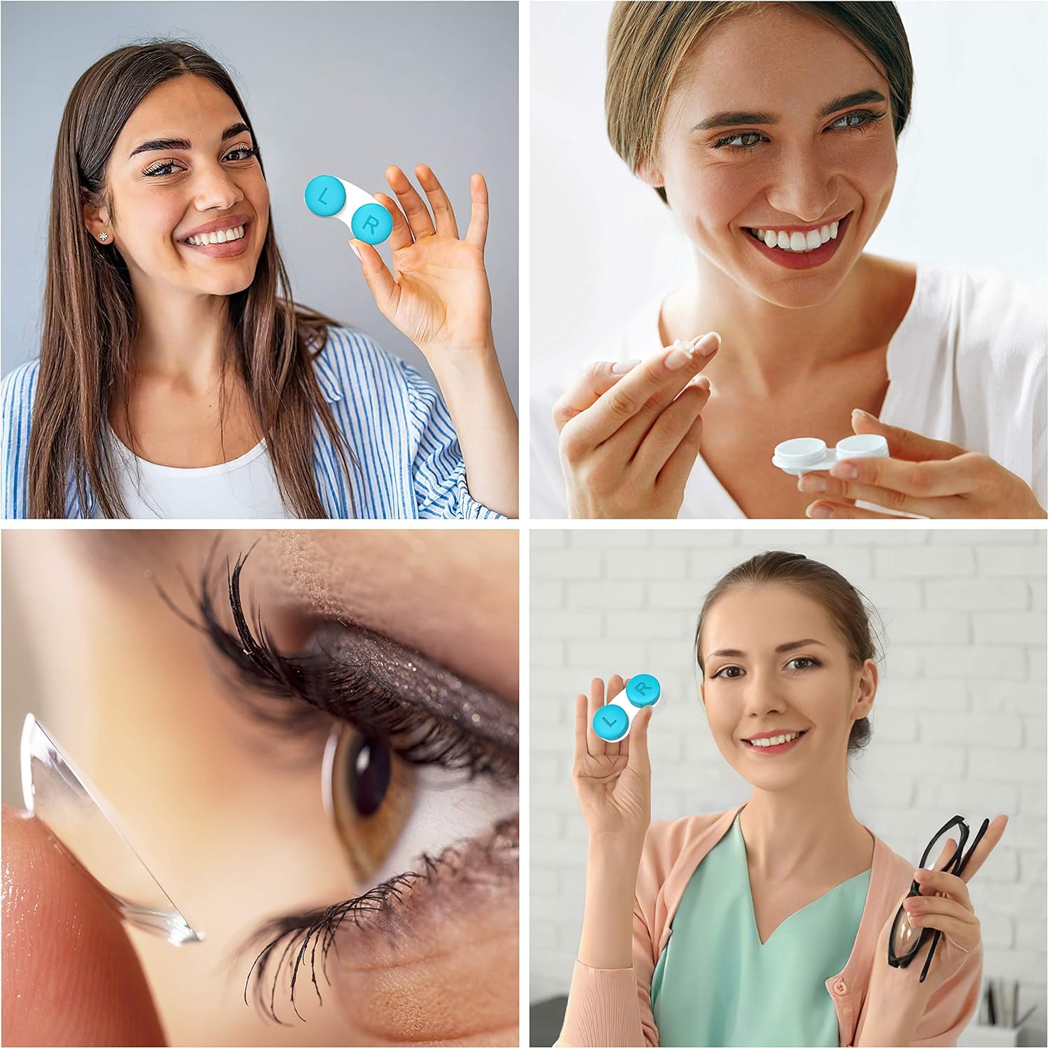CHATTAL Colorful Contact Lens Case, Pack of 6 Leak Proof, Compact Eye Contact Case for Travelling: Health & Personal Care