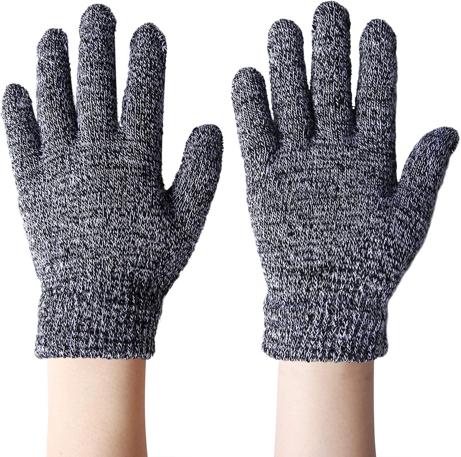 Cooraby 12 Pairs Kids Winter Gloves Mixed Knitted Warm Full Fingers Gloves for Boys or Girls: Clothing