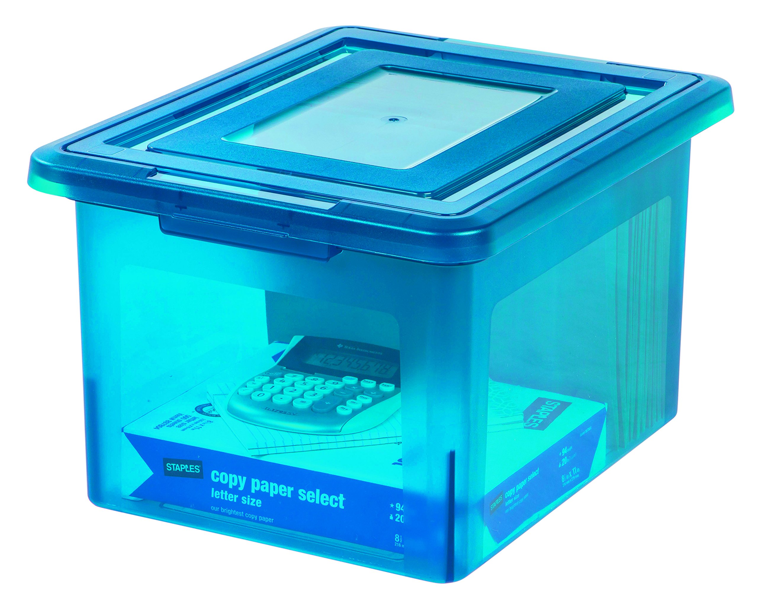 Staples Letter/Legal File Box, Translucent Blue on Galleon Philippines