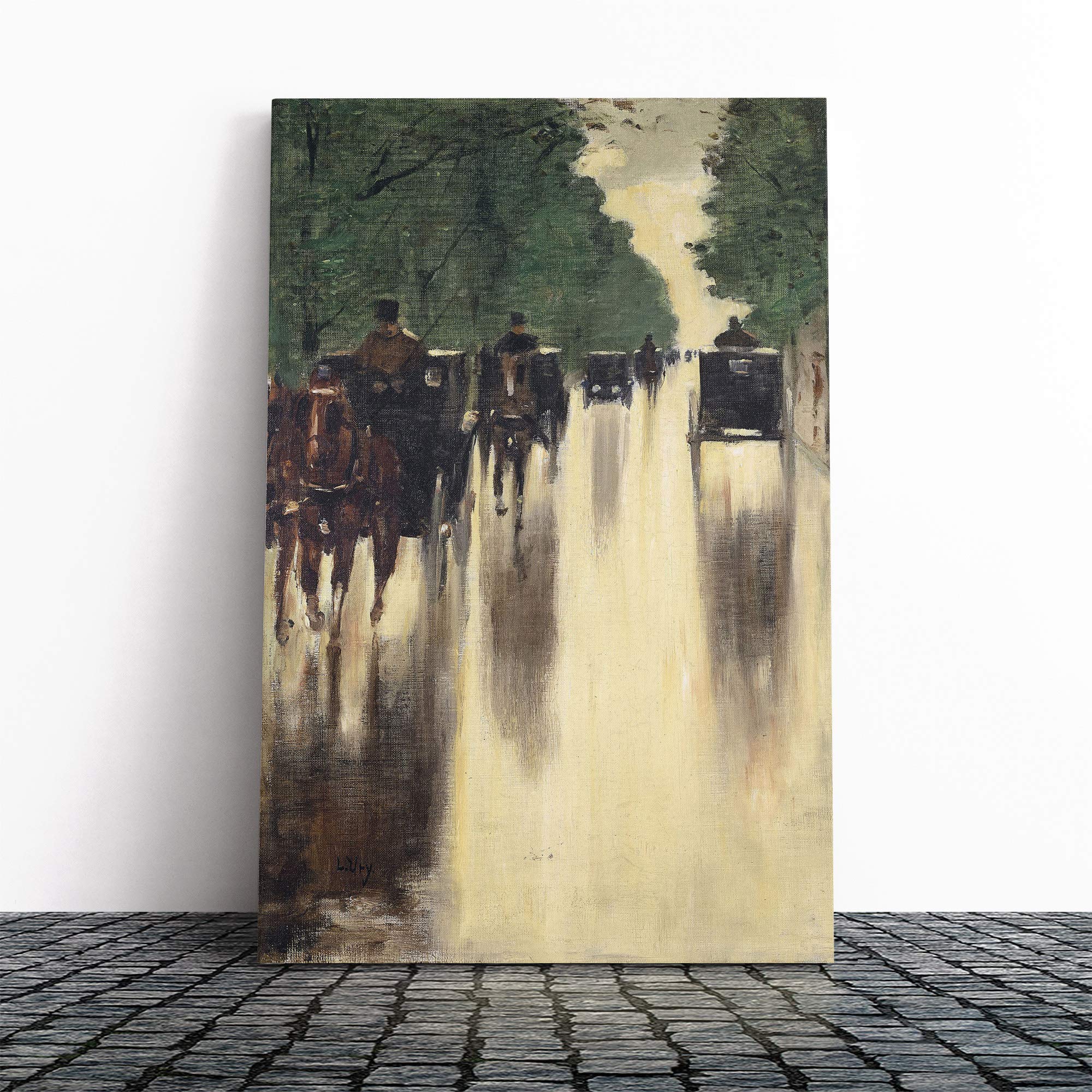 Lesser URY Horses and Carriages Canvas Print | Gallery Wrapped 30mm Frame Wall Art | 20x14 inches | Ready to Hang | Modern Animals Picture | Living Room Bedroom Lounge Office