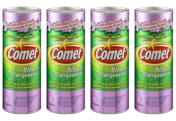 COMET CLEANER WITH BLEACH POWDER LAVENDER FRESH 21-OUNCES | SCRATCH-FREE | 4-PACK