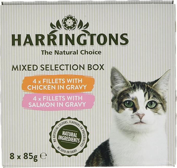 Harrington's Wet Cat Mixed Cases of Salmon and Chicken, 8 x 85 g Pack