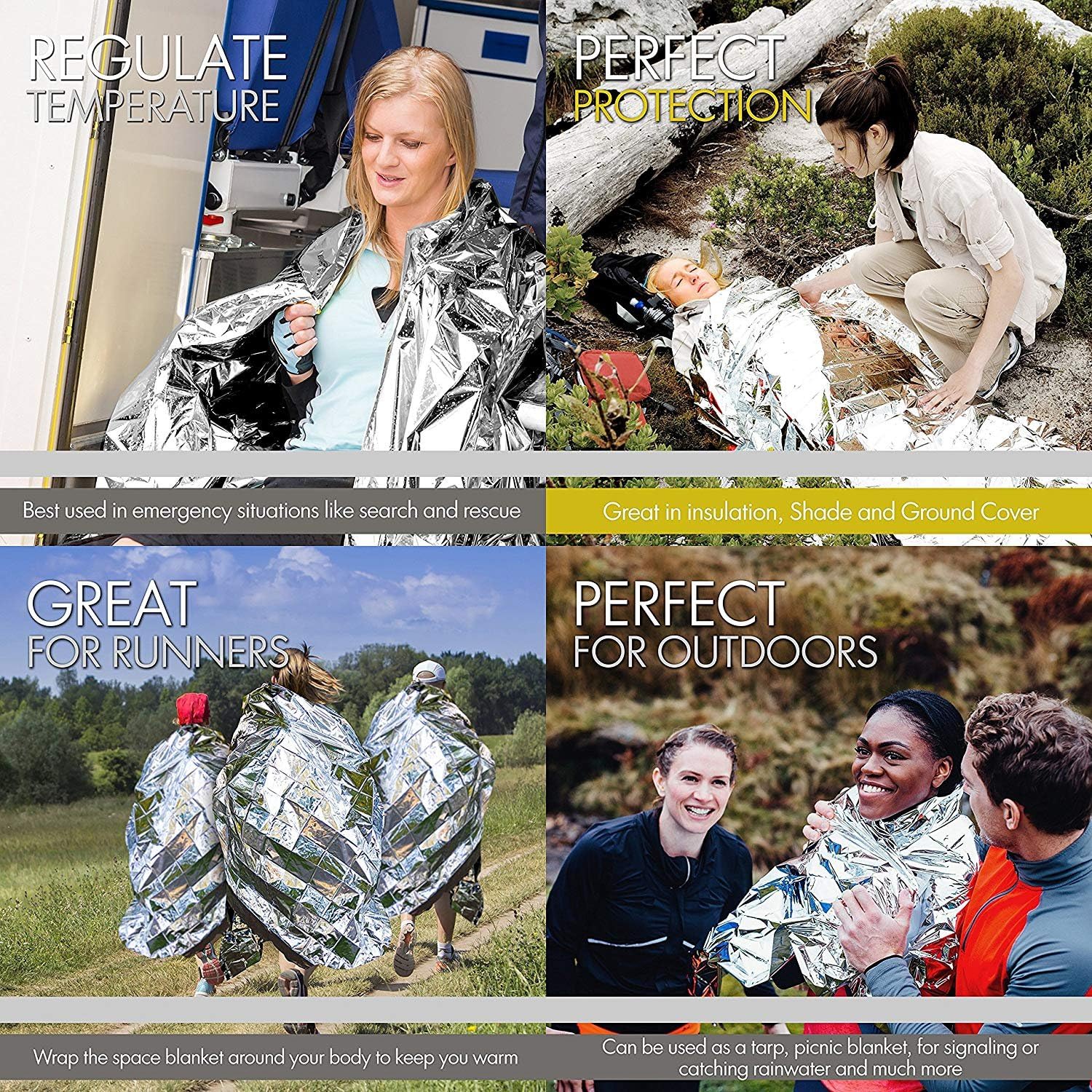 General Medi Emergency Blanket (12-Pack),Emergency Foil Blanket– Perfect for Outdoors, Hiking, Survival, Marathons or First Aid: Home & Kitchen