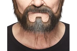 Mustaches Self Adhesive On Bail Fake Beard, Novelty, False Facial, Costume Accessory for Adults, Brown olor