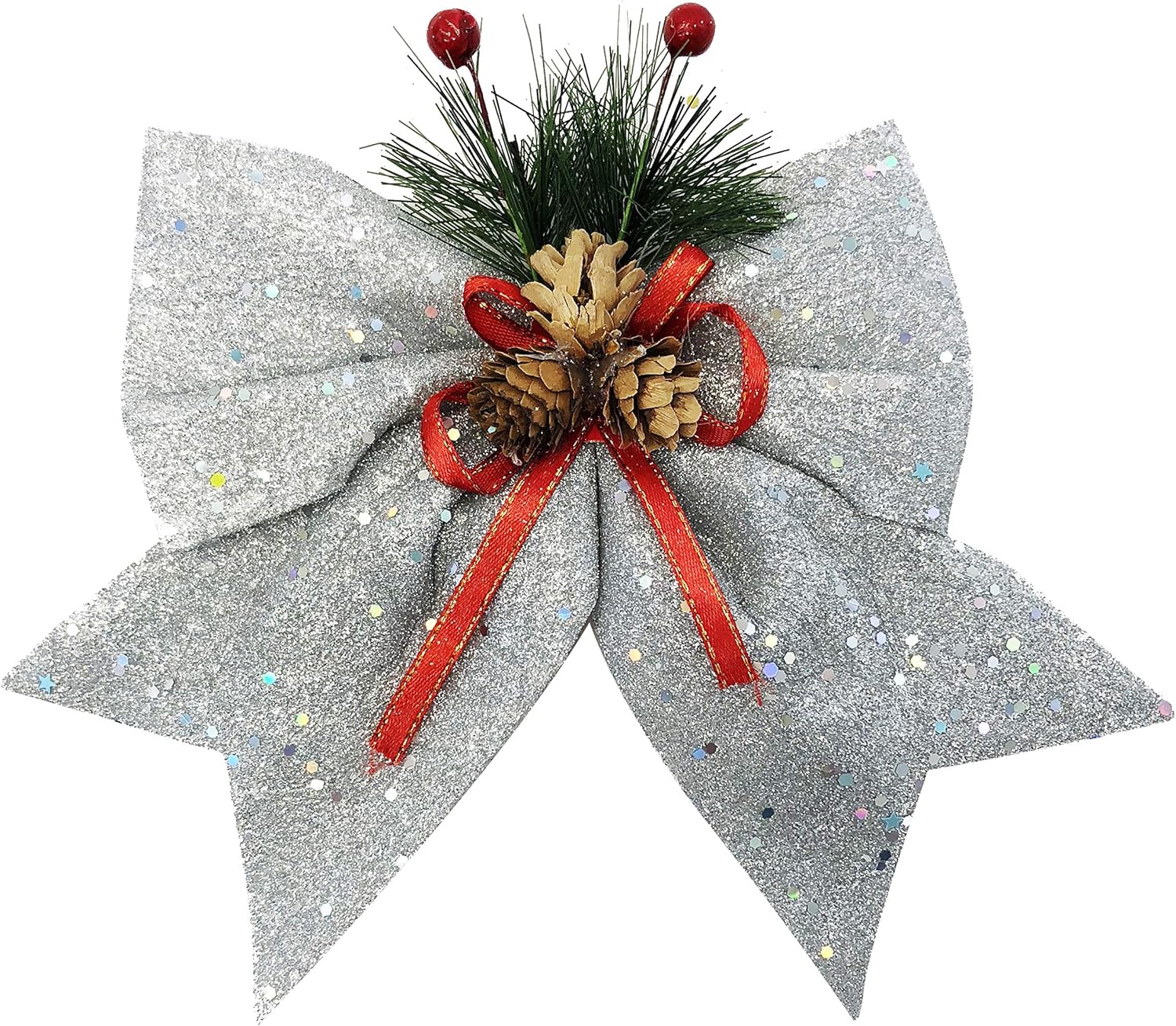 Bows & Ribbons - allgala Christmas Decorative Bows for Wreath Garland Treetopper Christmas Tree (07