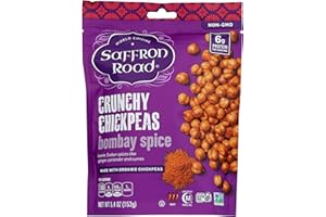 Saffron Road Bombay Spice Crunchy Chickpea Snack, 6oz - Gluten Free, Non-GMO, Halal, Kosher, Vegan