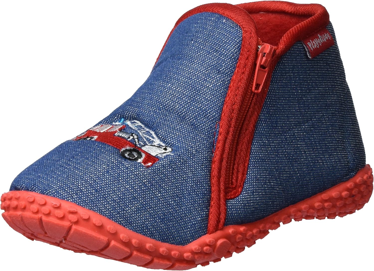 Playshoes Unisex Kids' AntiSlip Shoes Zip Fire Truck Slippers Amazon