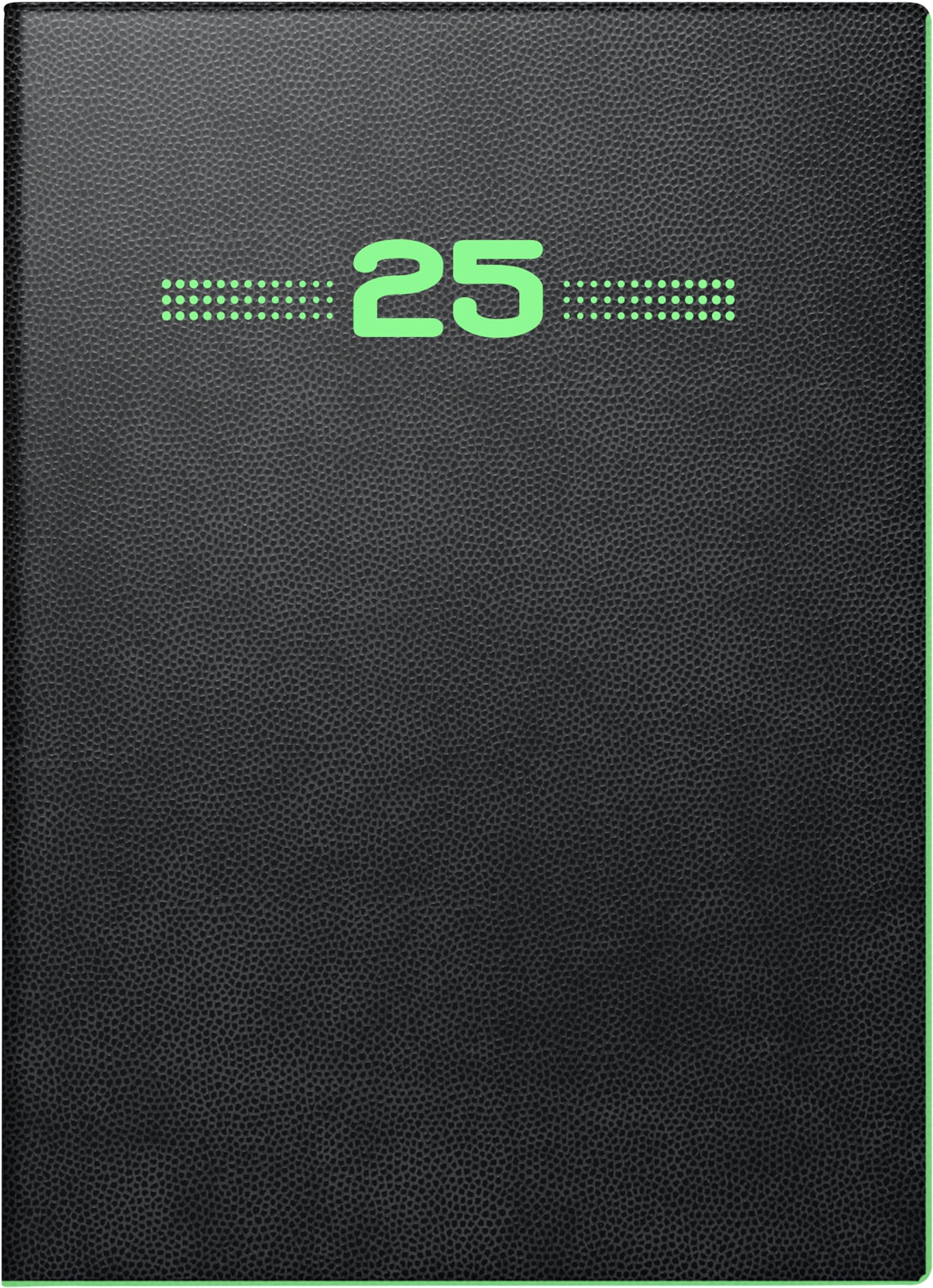 BRUNNEN Pocket Diary Model 736 (2025) "Neon", 1 Page = 1 Day, A6, 368 Pages, PU Cover, Flexible, Black