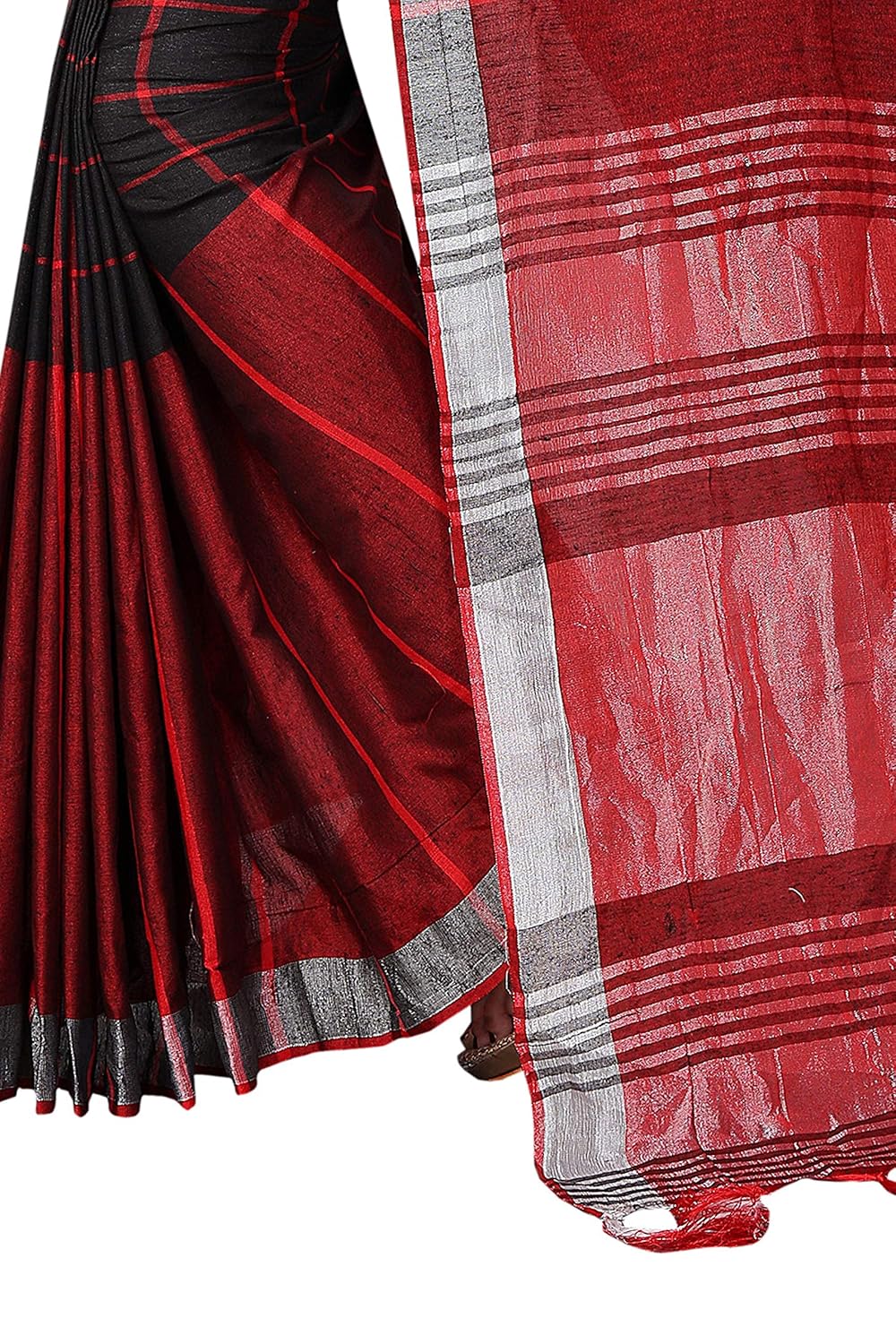 perfectblue linen saree with blouse piece