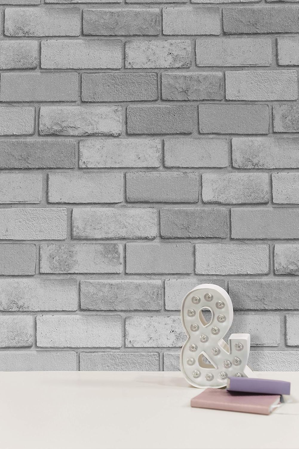 Arthouse Metallic Brick Silver Wallpaper, Bring an Exposed Wall Illusion to Any Room, On-Trend Contemporary Loft Look - Image 5
