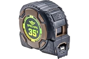 Spec Ops Tools 35-Foot Elite Series Magnetic Tape Measure, 1 1/4" Double-Sided Blade, 12 Feet of Stand Out, Military-Grade Composite Case, 3% Donated to Veterans
