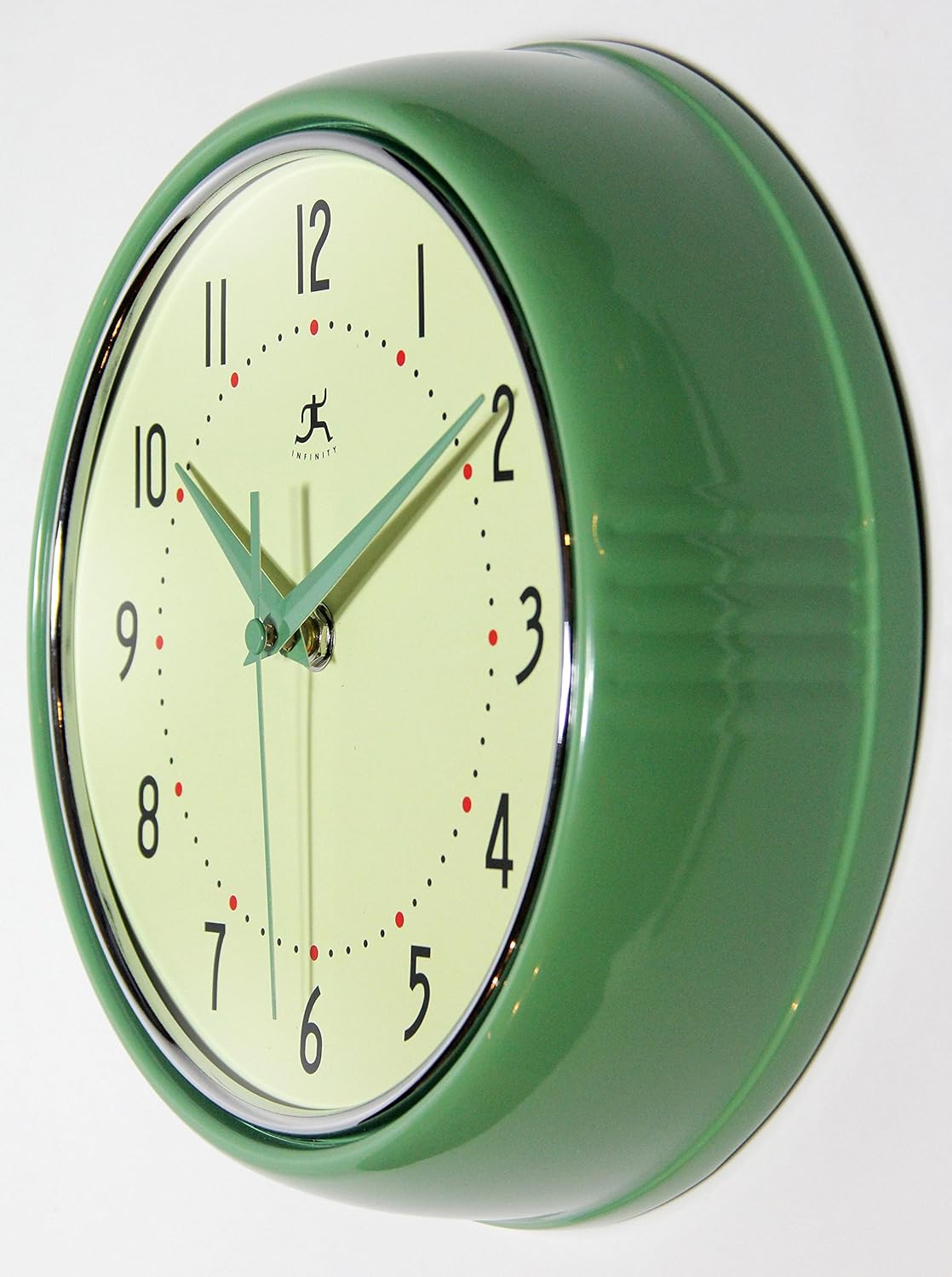 Infinity Instruments Round Green Retro Indoor Wall Clock 731742019400 eBay