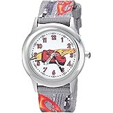 Disney Pixar Cars Lightning McQueen Watch for Kids 3-5, Lightning McQueen Watch for Toddlers, Analog Cars Watches Boys, Toys Kids, with Silver Bezel and Multicolor Nylon Strap