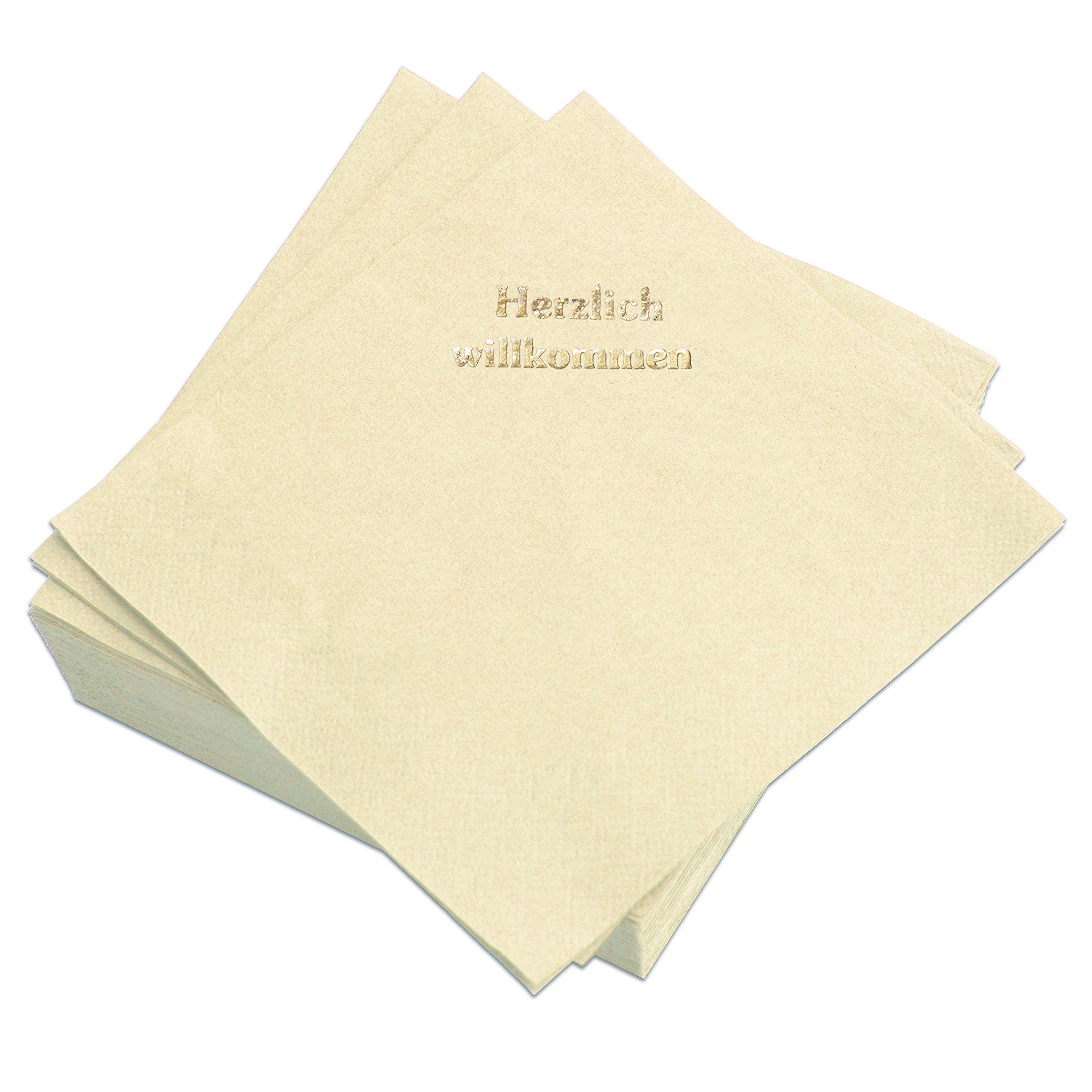 Geschenke mit Namen 25 Pack Napkins, pulp, Champagne, 17 x 17 x 2 cm