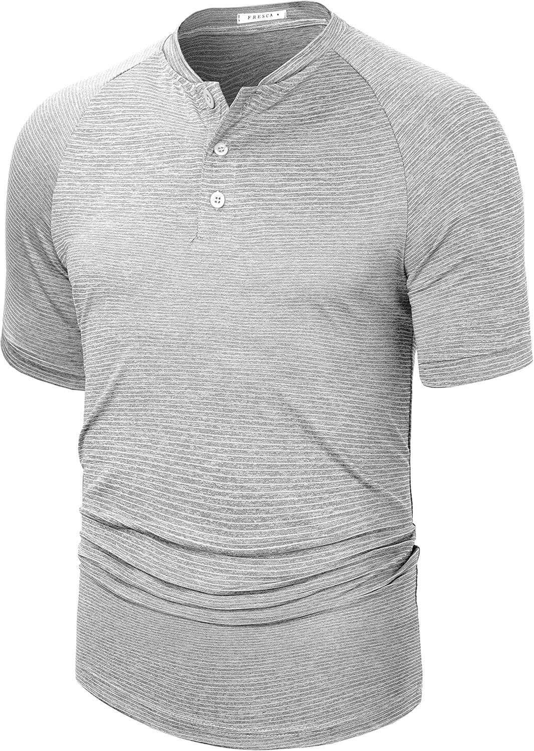 TAPULCO Mens Collarless Golf Shirts Short Sleeve Dry Fit Stretch Casual