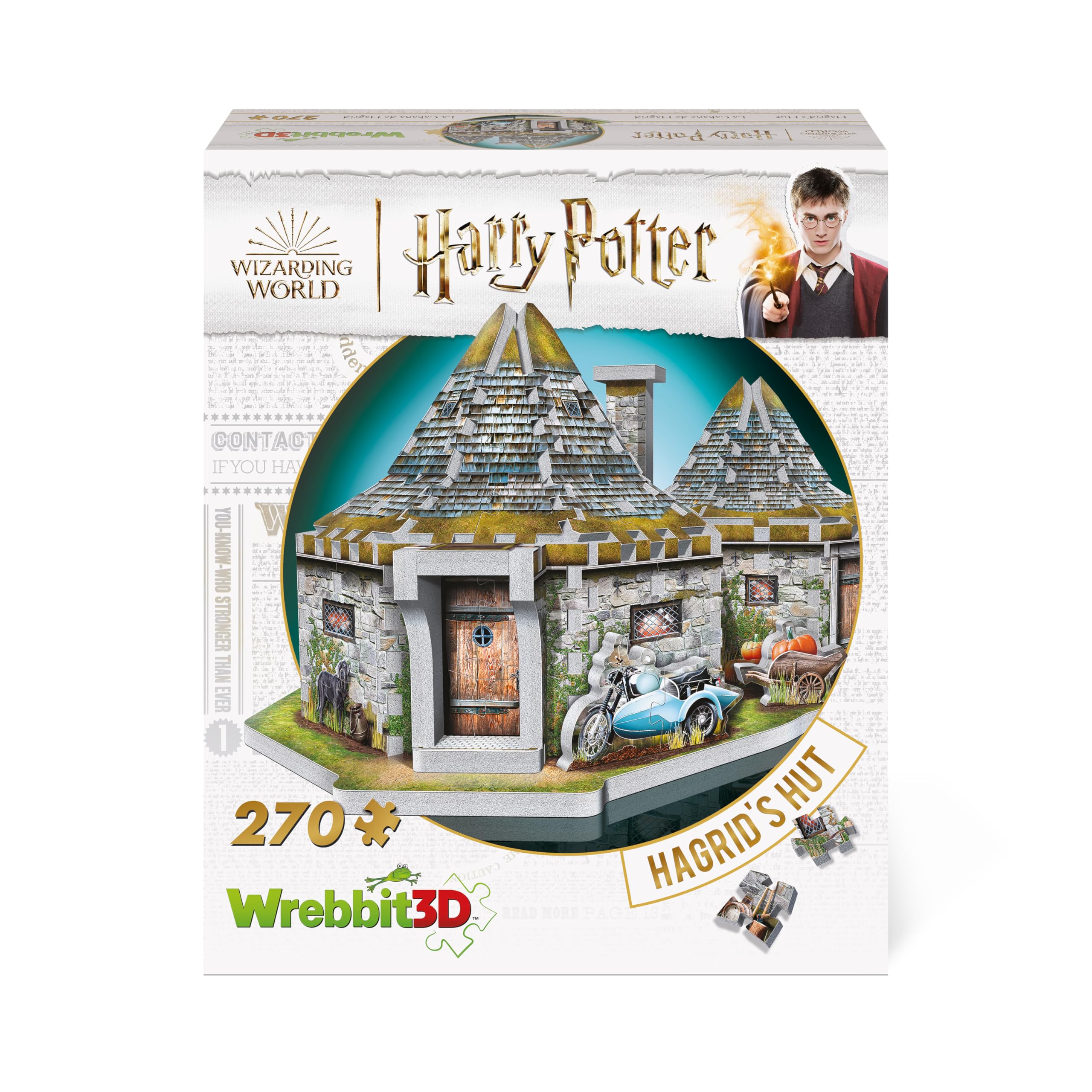 Wrebbit3D HOGHAG Hagrid's Hut Harry Potter Puzzle, Multicolor, (270-Piece)