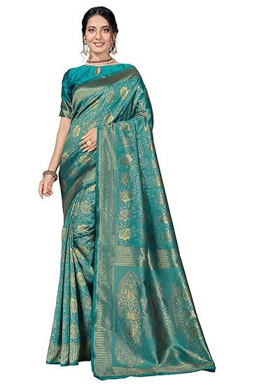CLOTHAM Women's Banarasi Saree (Banarasi_Saree_107)