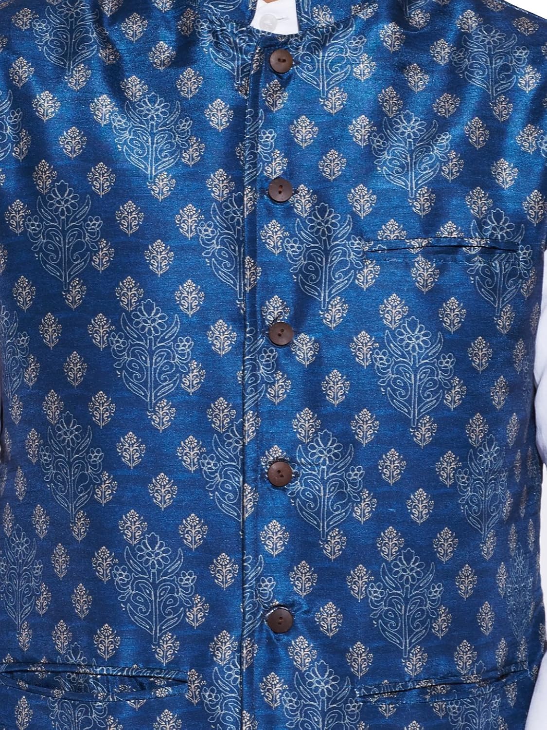 very me men's designer blue digitally printed nehru jacket