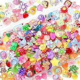 120PCS Mixed Colors Slime Charms Cute Flatback Random Resin Charms Bulk, Slime Accessories Embellishments for Phone Junk Cases, Scrapbooking, Hair Clips & DIY Craft Decoration(Mixed Colors)