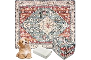 AIHSUMC Washable Pee Pads for Dogs, (2 Pack, 36"x42") Upgrade Reusable Puppy Pads with Non-Slip Rug Pad, Super Thickening Absorbent Leakproof Dog Traning Pads Whelping Pad for Dogs, Doggie(Red-2)