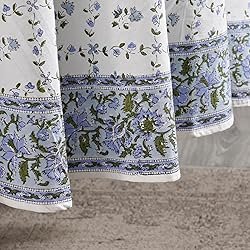 Ridhi Powder Blue 100% Cotton Round 60 Tablecloth