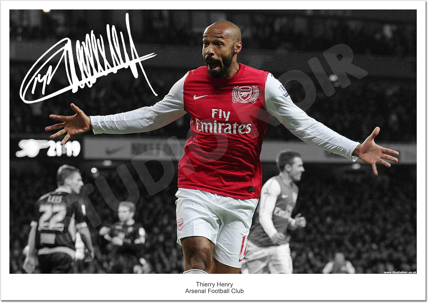 THIERRY HENRY CELEBRATES NEW ARSENAL 2012 SIGNED AUTOGRAPH PHOTO A4 12X8 INCHES PRINT POSTER