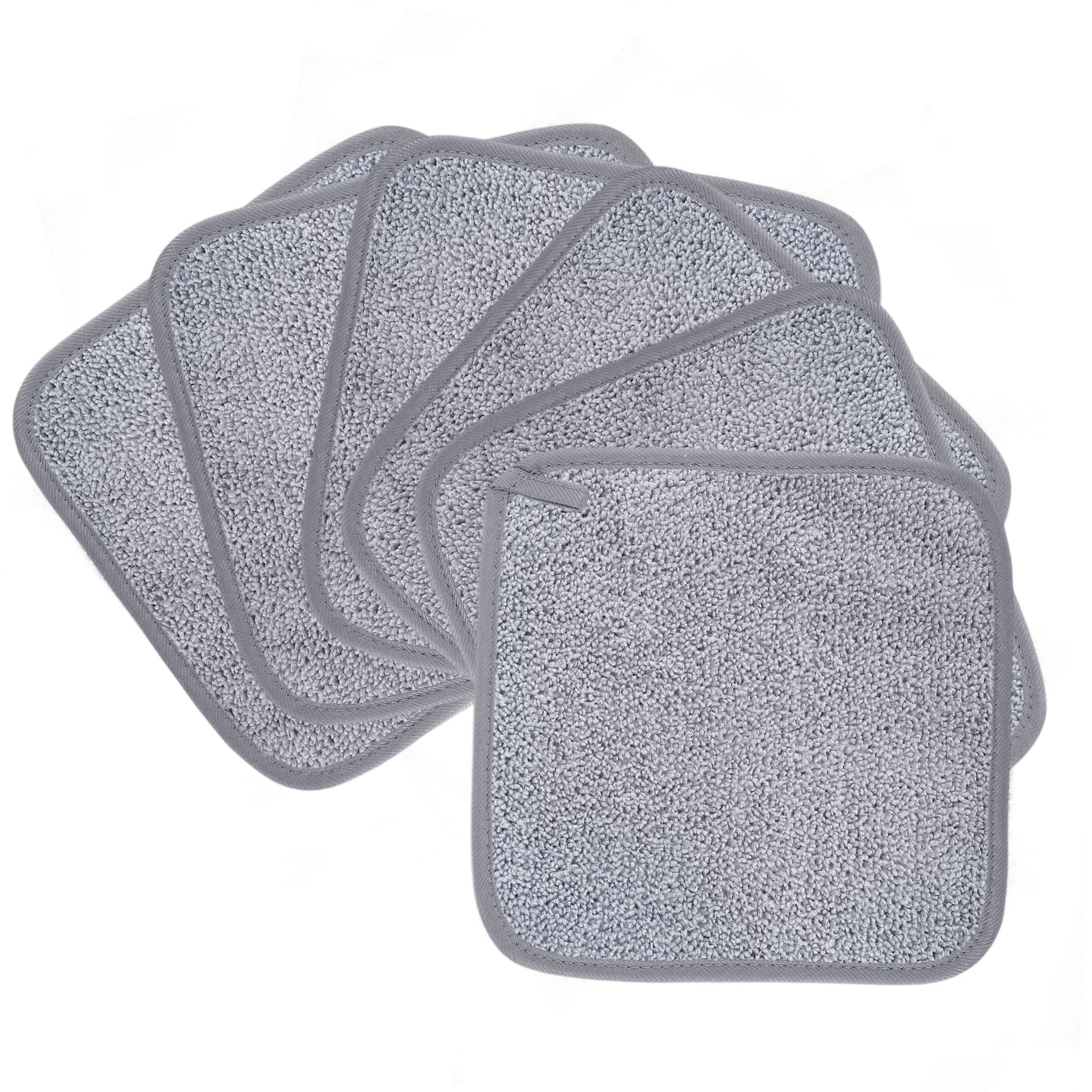 Polyte Premium Hypoallergenic Chemical Free Microfibre Makeup Remover and Facial Cleansing Cloth 6 Pack (20x20 cm, Gray)