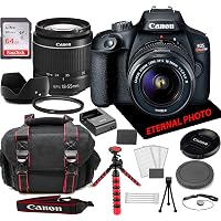 Canon EOS Rebel T100 DSLR Camera w/Canon EF-S 18-55mm Zoom Lens, 64GB Memory Card, Camera Case (20 Piece Bundle)