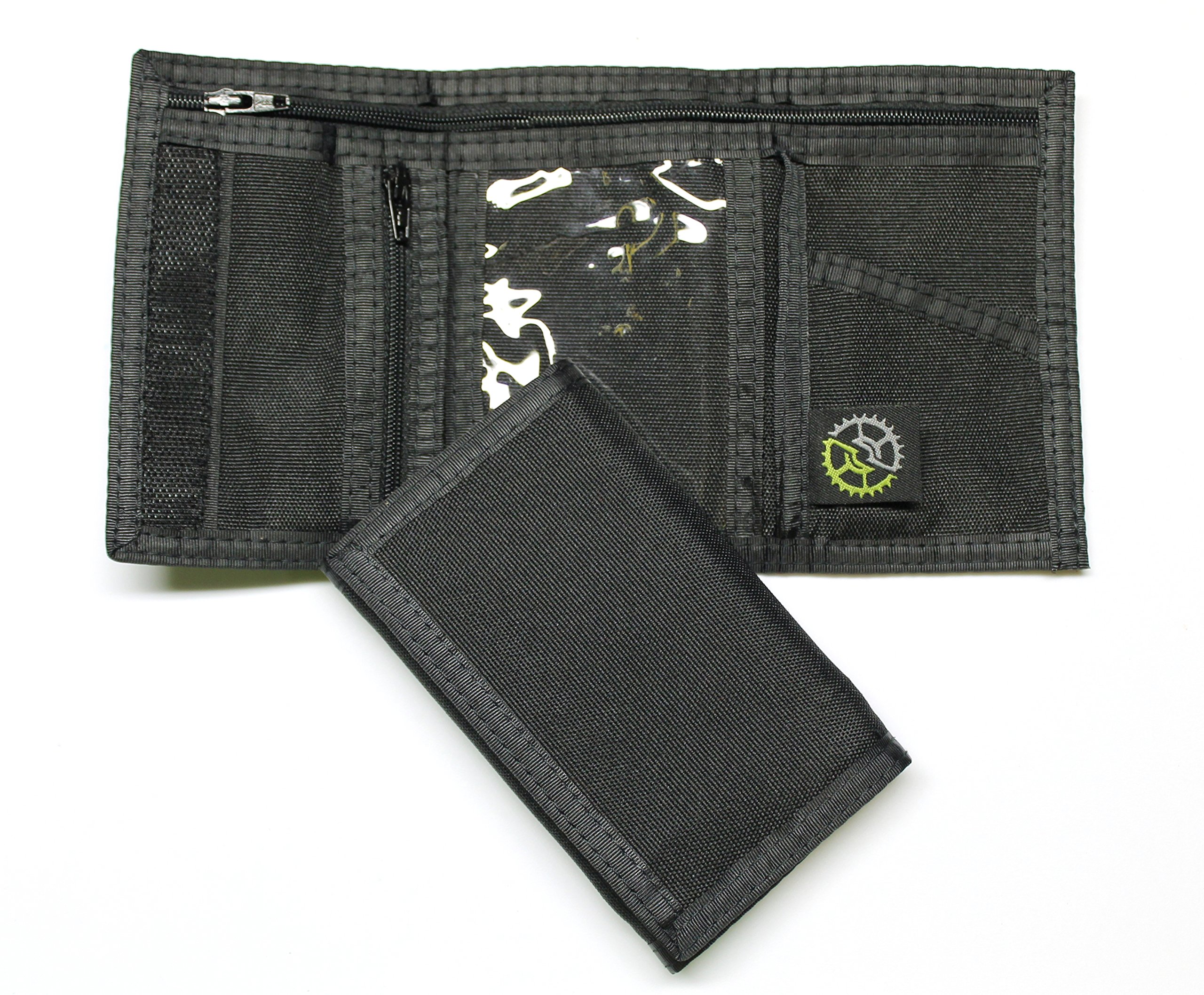 Nylon Trifold Wallet With Zippered Coin Pocket black 3 X 5 | eBay