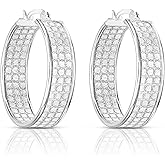Savlano 925 Sterling Silver Round Hoop Earrings – 18K Gold Plated Hoop Earrings for Women