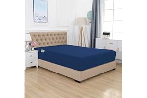 Elegant Comfort Premium Hotel Quality Extra Deep Pocket 18" - 21" Single Fitted Sheet for High Mattress, Luxury & Softest 1500 Thread Count Egyptian Quality Smart Pocket, King, Navy Blue