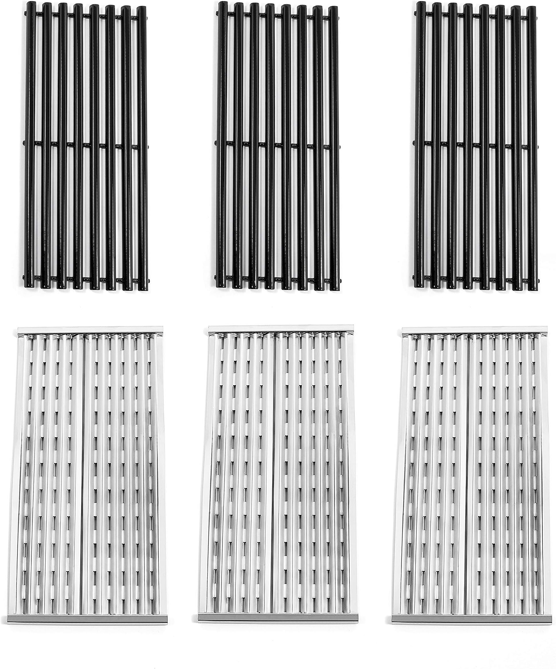Replace parts 3 Pack Stainless Steel Cooking Grid and Porcelain Steel Cooking Grid Replacement for Charbroil 463241313 463241013 463241314 466241313 Gas Grill Models