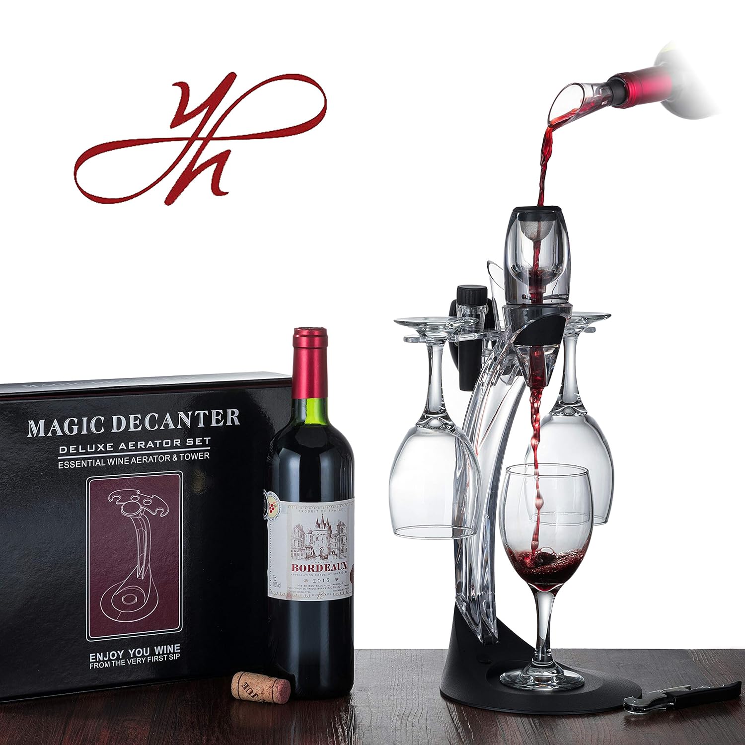 Decanter Wine Red 6in1, Set Aerator Wine YouYah with Glasses