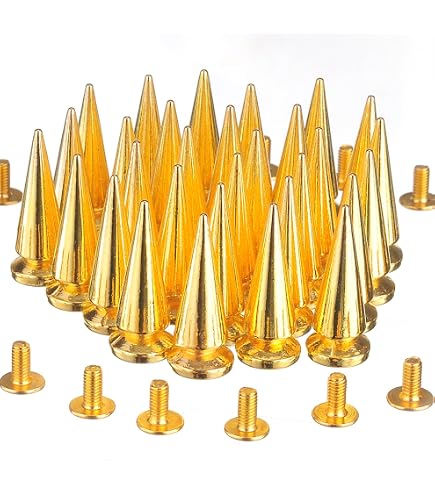OLYCRAFT Bullet Spike Cone Studs – 35 Sets, Metall-Nieten, 38x7 Mm, Für Leder & Kleidung