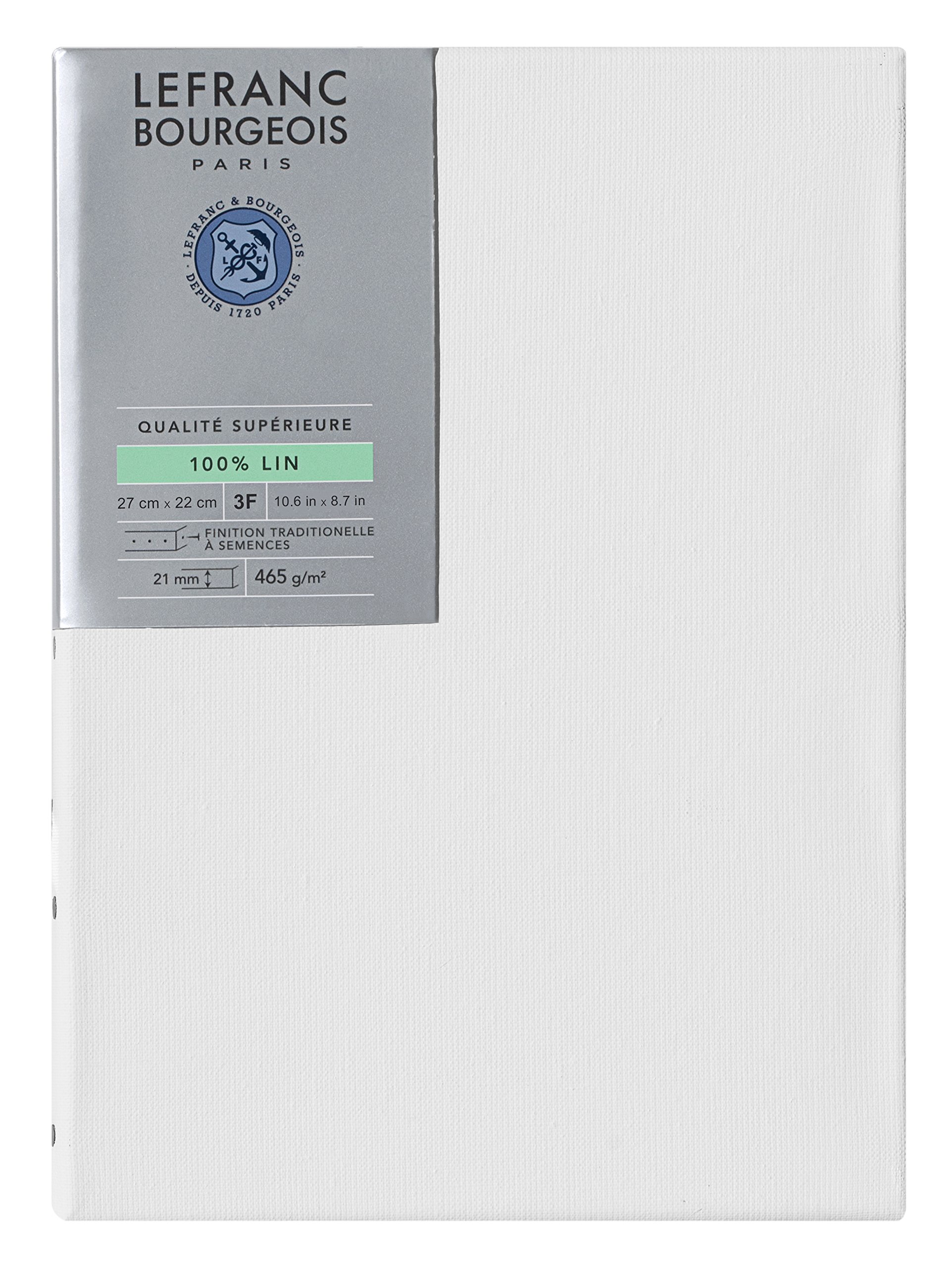 Lefranc Bourgeois 111199 Stretcher Frame Made of 100% Linen in Premium Quality, Ready to Use Primed with Titanium Dioxide Gesso, Nailed to Side on Solid Pine Wood - 3F