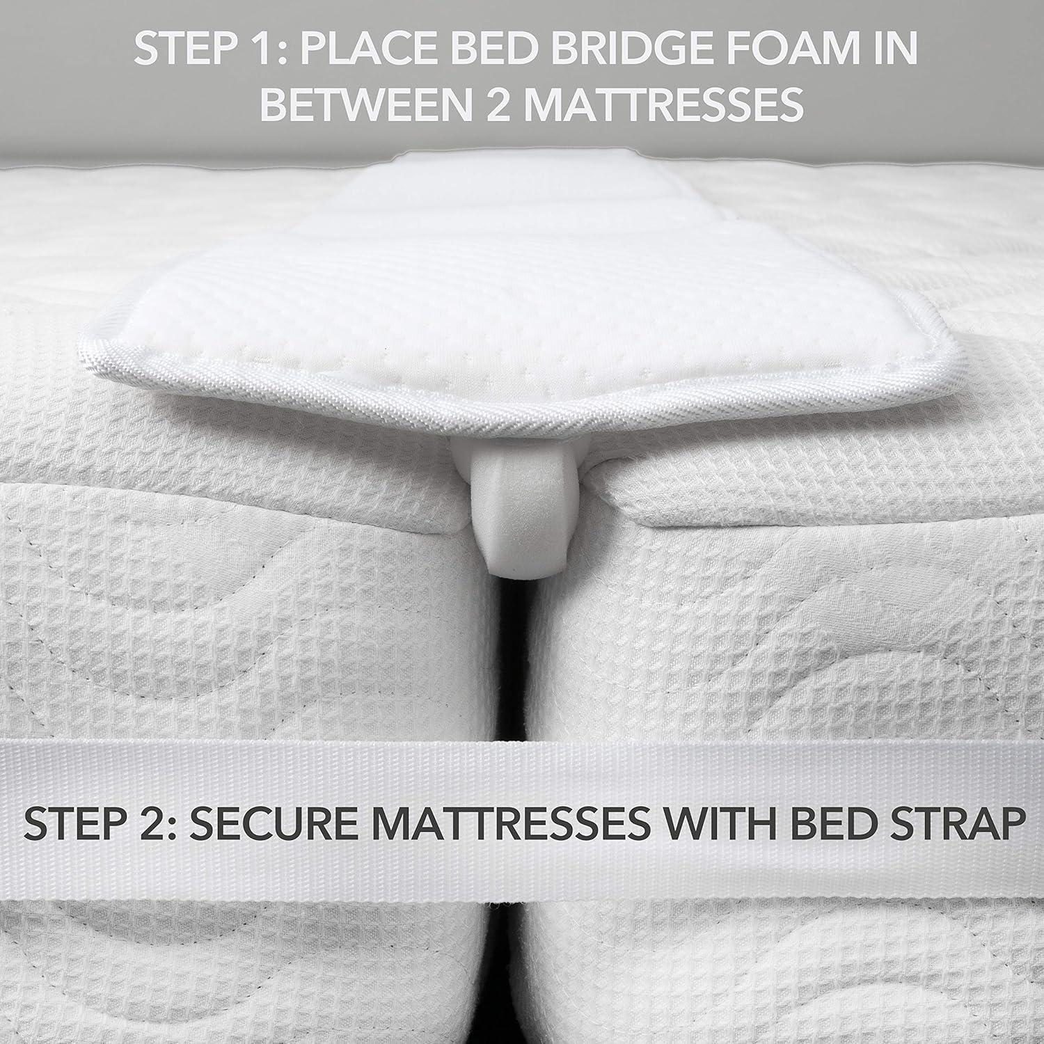 FeelAtHome 10 Inch Wide Bed Bridge Twin to King Converter Kit - Twin Bed Connector King Maker - Bed Gap Filler to Make Twin Beds Into King - Mattress Connector with Strap for Guests Stayovers: Home & Kitchen